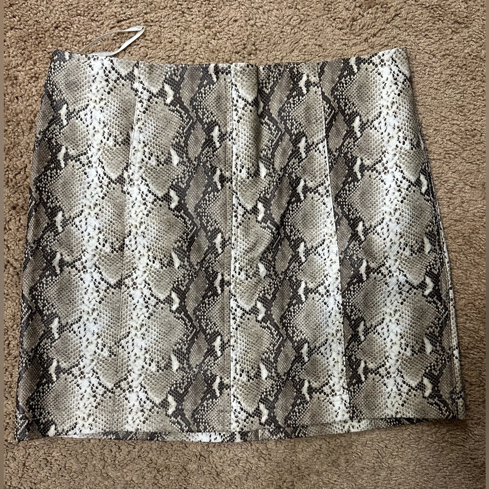 Snakeskin Print Mini Skirt